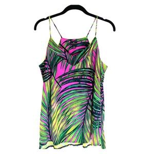 Spaghetti strap v neck Palm tank Sz M